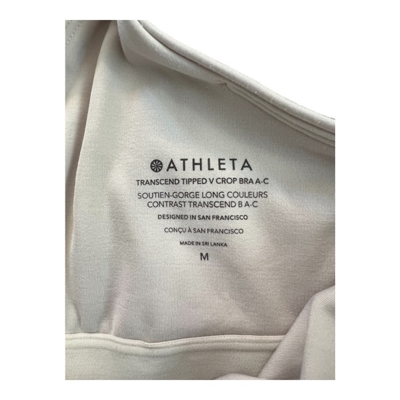 ✨ EUC ATHLETA Women’s Black Transcend Tipped V Crop Bra A-C | Size M - Picture 5 of 5